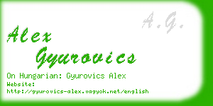 alex gyurovics business card